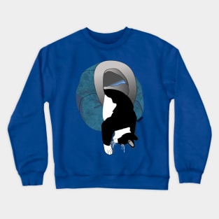 Cute Tuxedo cat in in his Igloo Copyright TeAnne Crewneck Sweatshirt